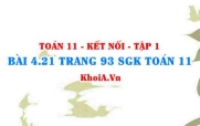 Bài 4.21 trang 93 SGK Toán 11 tập 1 Kết nối tri thức